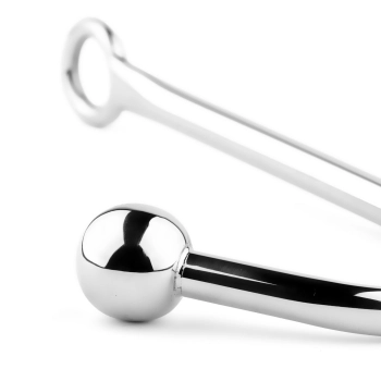 Stalowy hak analny HeavyFun z kulką 3,2 cm 24 cm