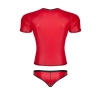 męski komplet z wetlooka: t-shirt w serek, figi typu brazyliany XL