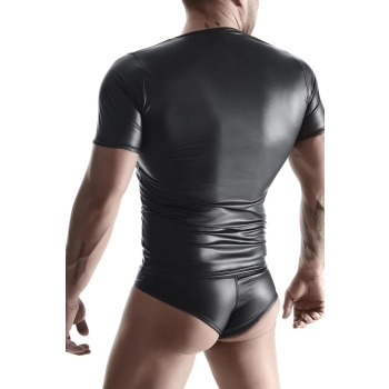 Męski t-shirt z wetlooka w serek Regnes Fetish Planet XL