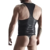 Koszulka męska wetlook bez rękawów z taśmą Regnes Fetish Planet czarna L