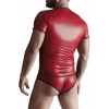 Męski t-shirt wetlook w serek Regnes Fetish Planet czerwony S