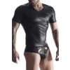 T-shirt męski wetlook Regnes Fetish Planet czarny S z dostępem do piersi
