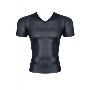T-shirt męski wetlook Regnes Fetish Planet czarny S z dostępem do piersi