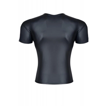 T-shirt męski wetlook Regnes Fetish Planet czarny S z dostępem do piersi