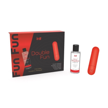 Zestaw mini pocisk wibrujący Intt USB 10 funkcji truskawka