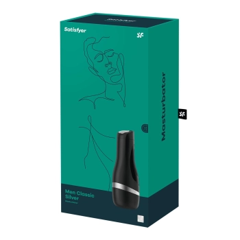 Masturbator Satisfyer Men Classic Cyberskin srebrny 25 cm