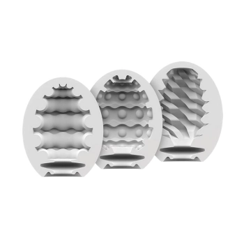 Zestaw 3 jajek masturbacyjnych Satisfyer Riffle Bubble Fierce TPE 6 5 cm