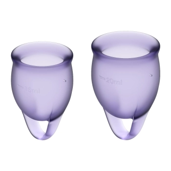 Kubeczki menstruacyjne Satisfyer Feel Confident liliowy 15 ml 20 ml