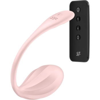 Jajko wibrujące prążkowane Satisfyer Ribbed Petal różowe USB z aplikacją