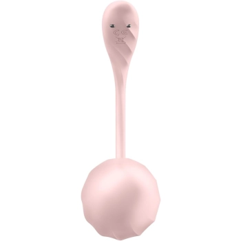 Jajko wibrujące prążkowane Satisfyer Ribbed Petal różowe USB z aplikacją