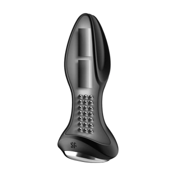 Silikonowy korek analny wibrujący rotacyjny Satisfyer 2 Connect App czarny