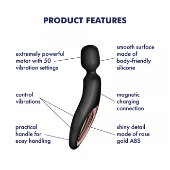 Masażer wibracyjny Satisfyer Wanderland XXL czarny różowe złoto 30 cm USB