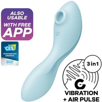 Stymulator łechtaczki Satisfyer Curvy Trinity 5 niebieski silikonowy