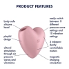 Stymulator łechtaczki Satisfyer Cutie Heart jasnoczerwony silikonowy USB