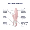 Wibrator króliczek nadmuchiwany Satisfyer Air Pump Bunny 3 różowy USB