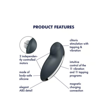 Stymulator łechtaczki stukający Satisfyer Tap Climax 2 szary USB