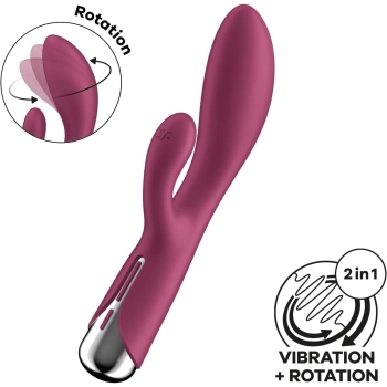 Wibrator króliczek z rotacją Satisfyer Spinning Rabbit 1 czerwony USB