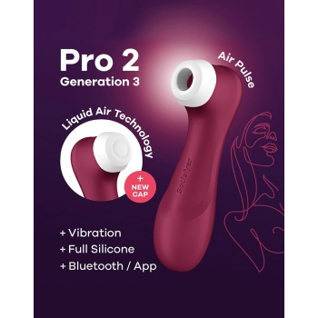 Pro 2 Generation 3with Liquid Air Technology, Vibration and Bluetooth/App wine red