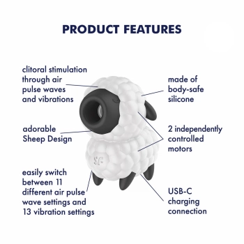 Stymulator łechtaczki Satisfyer Dreamy Sheep USB 9 cm