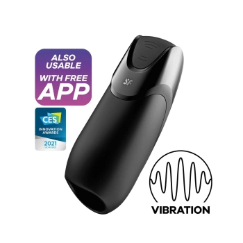 Masturbator Satisfyer Men Vibration+ z wibracją i aplikacją czarny