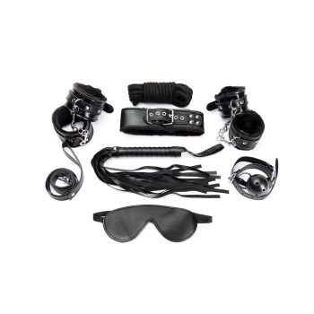 7 Pieces Black Bondage Set