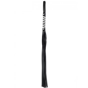 Black White Long Stripe Flogger