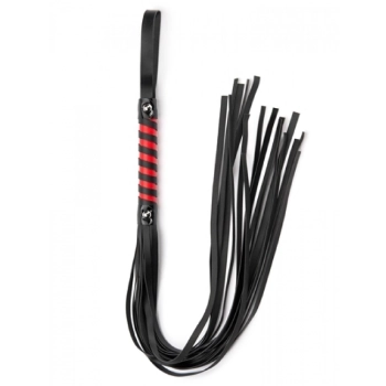 Black Red Long Stripe Flogger