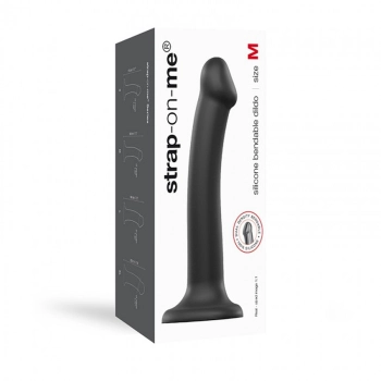 Dildo silikonowe zginane Strap on me czarny M