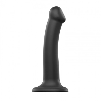 Dildo silikonowe zginane Strap on me czarny M