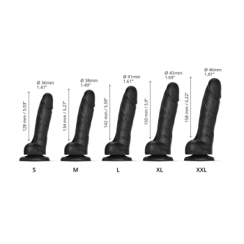 Realistyczne dildo Sliding Skin Strap-on-me czarne M