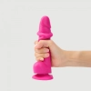 Dildo realistyczne z przesuwaną skórą Strap-on-me fuksja 17 cm