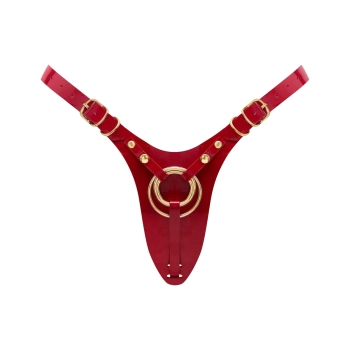 Uprząż do strap on Fabulous Strap on me czerwona błyszcząca