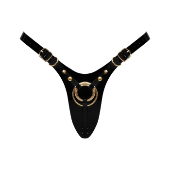 Uprząż strap-on Fabulous Strap-on-me błyszcząca czarna uniwersalna