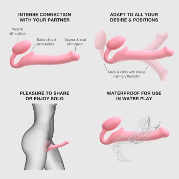Strapon silikonowy półrealistyczny giętki Dorcel różowy M