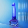 Dildo realistyczne LED fioletowe Straponme 18 cm M