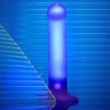 Dildo realistyczne LED fioletowe Straponme 18 cm M