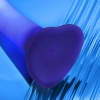 Dildo realistyczne LED fioletowe Straponme 18 cm M
