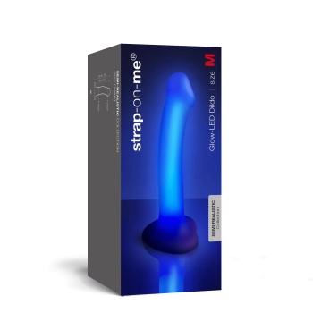Dildo realistyczne LED fioletowe Straponme 18 cm M