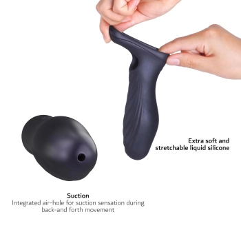 Przedłużka silikonowa Ryzer Max Man.wand black plum 18 cm
