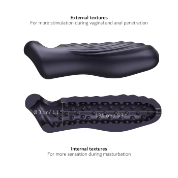 Przedłużka silikonowa Ryzer Max Man.wand black plum 18 cm