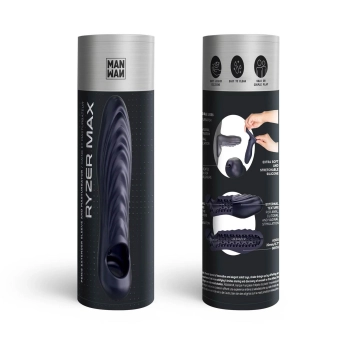 Przedłużka silikonowa Ryzer Max Man.wand black plum 18 cm
