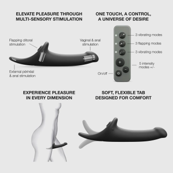 Dildo wibrujące Multi Orgasm Strap on me M czarny