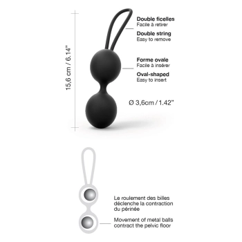 Kulki gejszy Dorcel Dual Balls Noir silikonowe