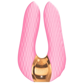 Wibrator podwójny Shunga Aiko silikonowy różowy USB 11 cm