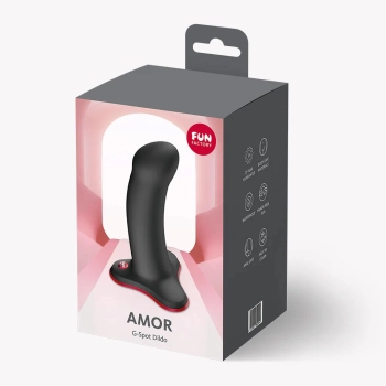 Dildo silikonowe Fun Factory Amor czarny z przyssawką 13 5 cm