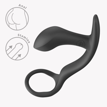 Pierścień erekcyjny z masażerem prostaty Fun Factory Bootie Ring czarny