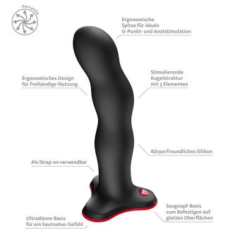 Dildo realistyczne Fun Factory Bouncer z kulkami czarne 18,5 cm