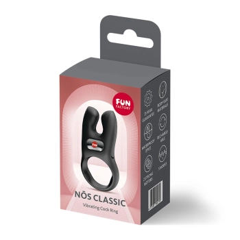 Pierścień erekcyjny wibrujący Fun Factory Nos czarny USB 8 cm