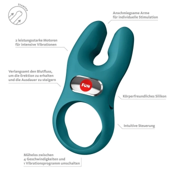 Pierścień erekcyjny wibrujący Nos XL zielony Fun Factory silikonowy USB