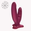 Dildo podwójne z przyssawką Fun Factory Ryde bordowe